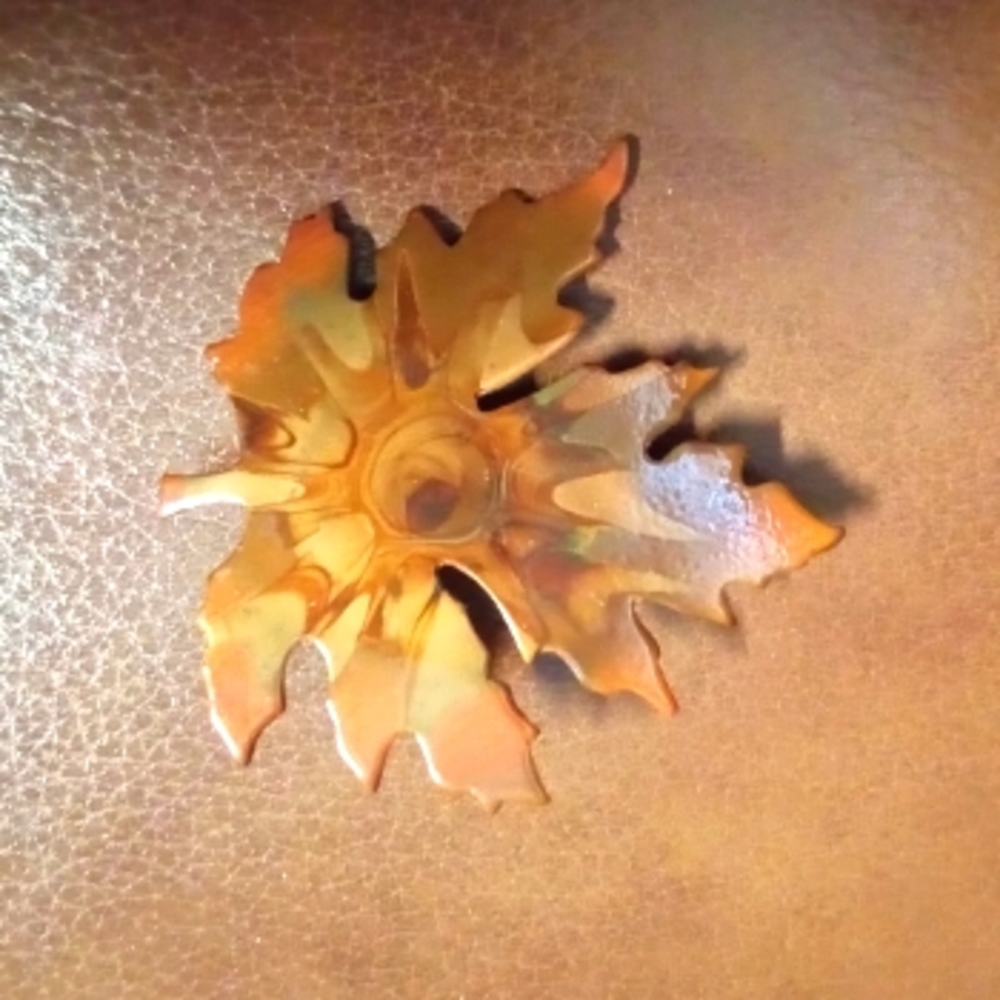 Copper Maple Leaf Brooch - image 1